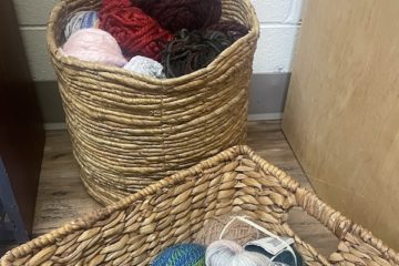 Baskets of yarn for Yarn Swap