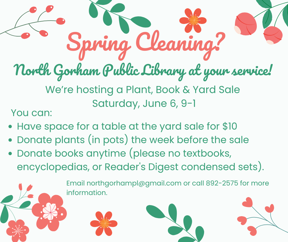 Plant, Book, Yard Sale June 6, 9-1